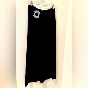 Fendi Black Maxi Skirt with Silver Detail
